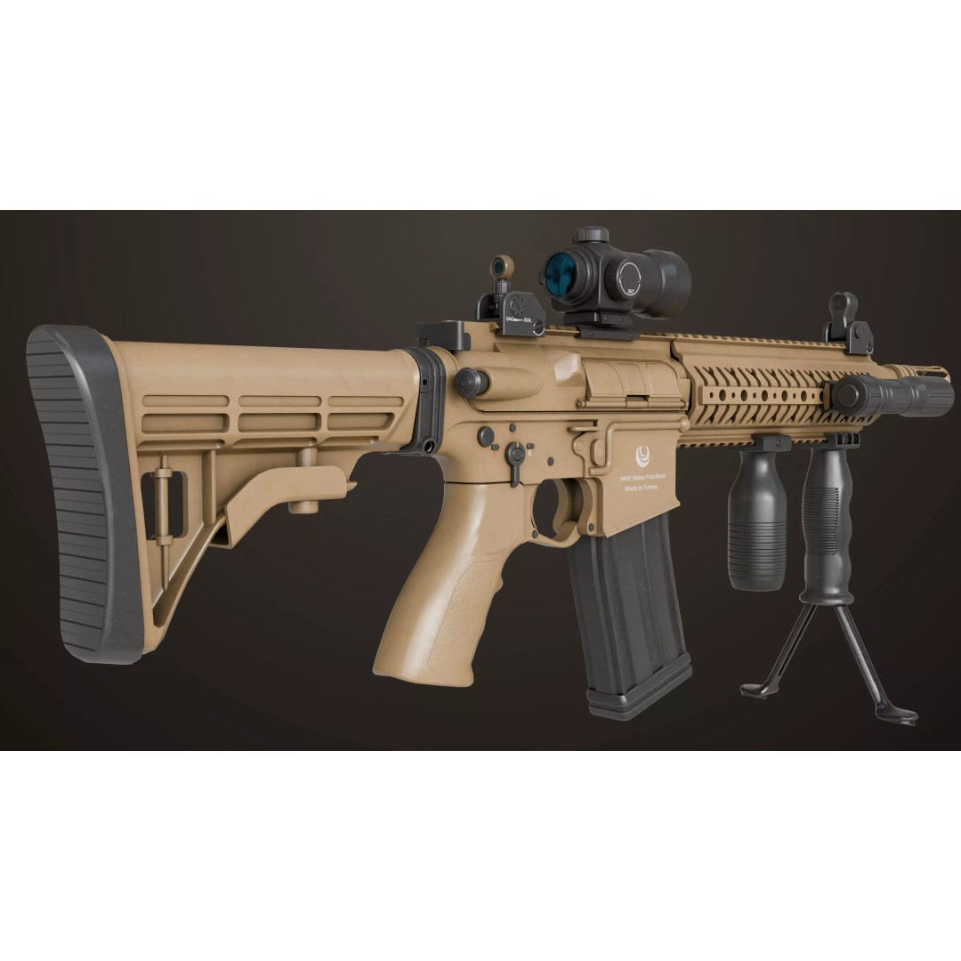 Machine Gun 17 Sandal 3D Model – Low Poly PBR Game Asset, FBX - View 10