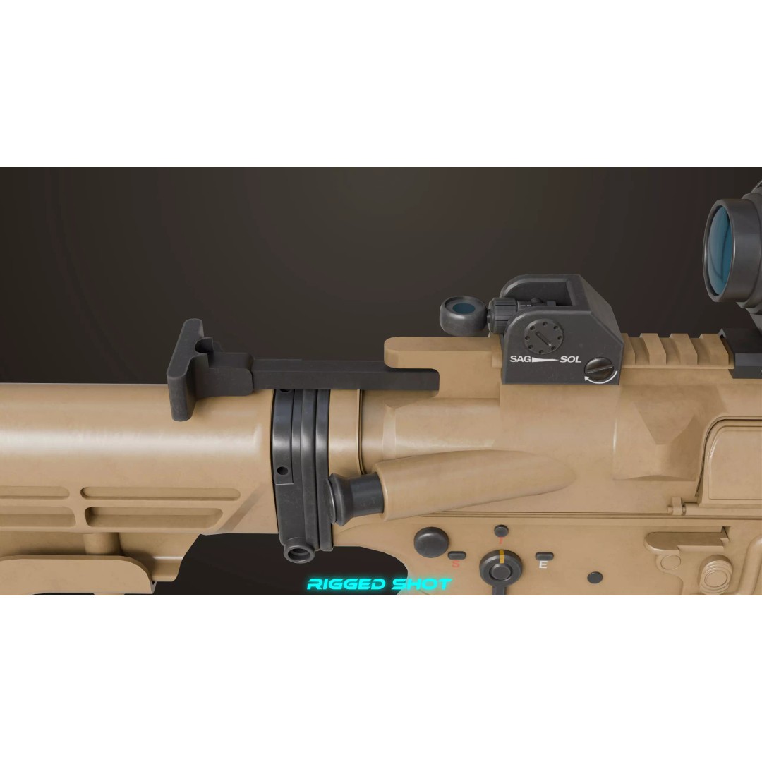 Machine Gun 17 Sandal 3D Model – Low Poly PBR Game Asset, FBX - View 13