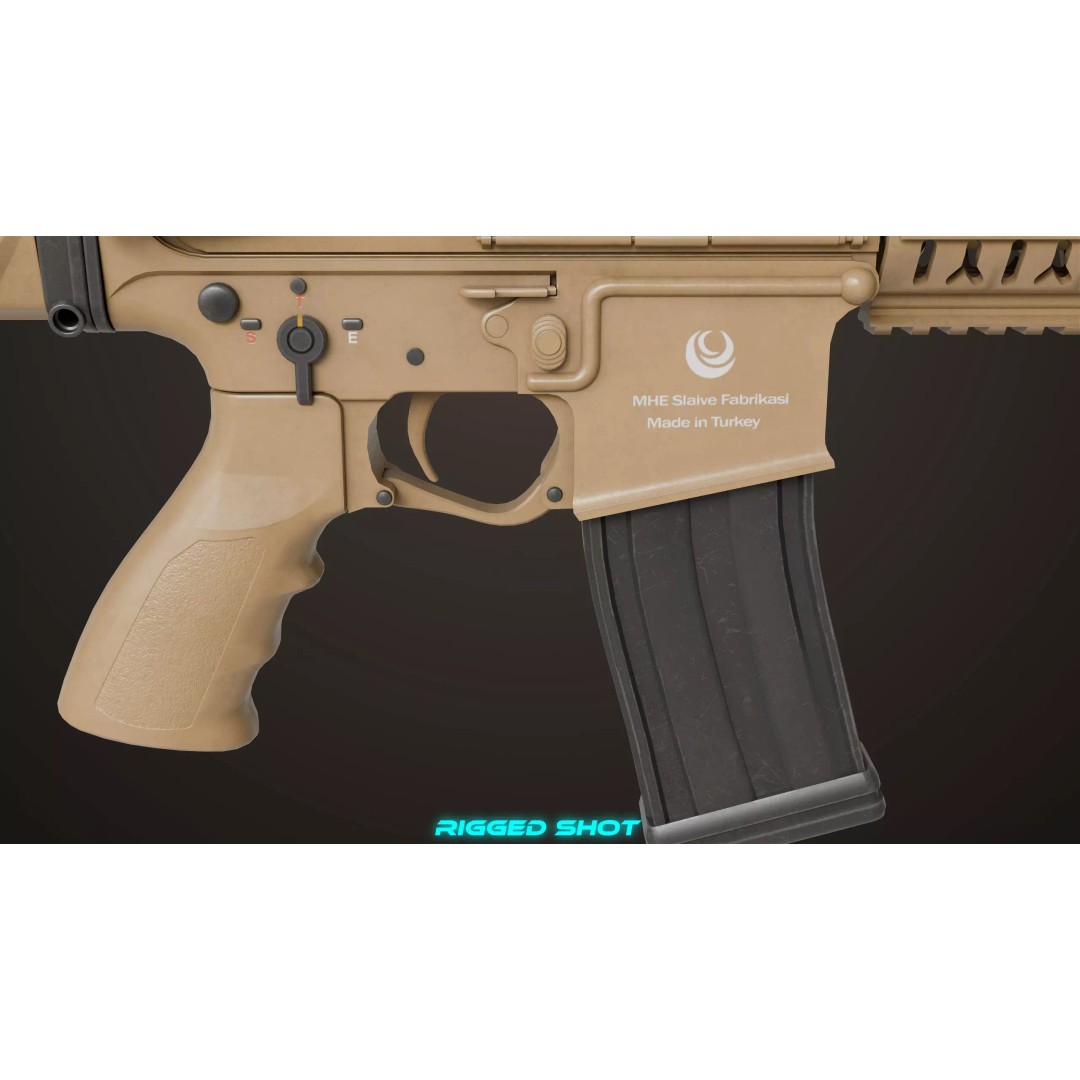 Machine Gun 17 Sandal 3D Model – Low Poly PBR Game Asset, FBX - View 14