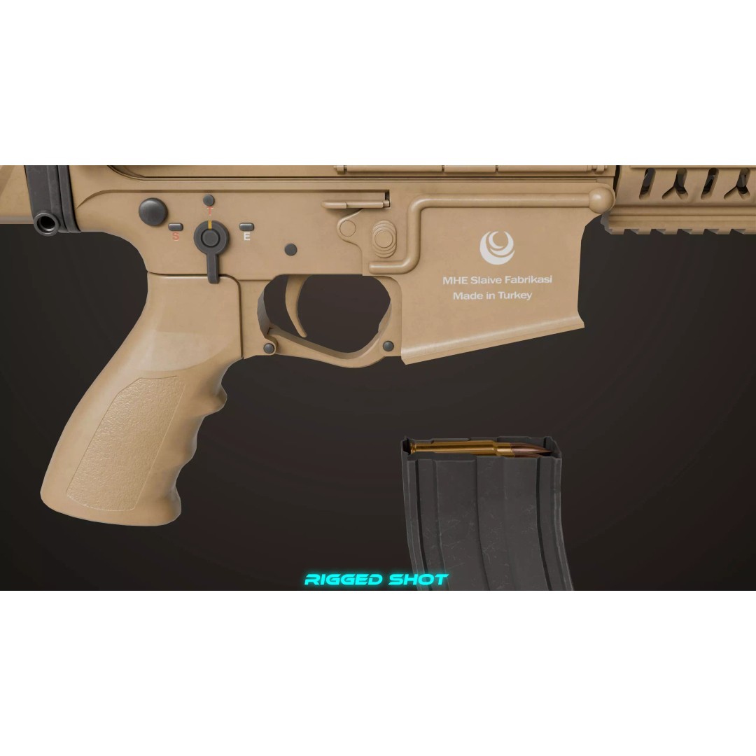 Machine Gun 17 Sandal 3D Model – Low Poly PBR Game Asset, FBX - View 15