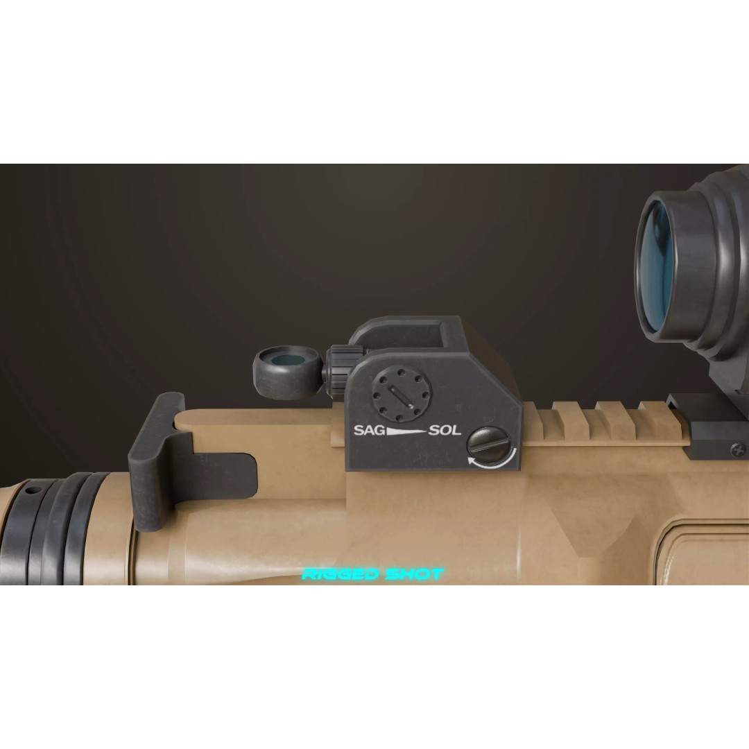Machine Gun 17 Sandal 3D Model – Low Poly PBR Game Asset, FBX - View 23