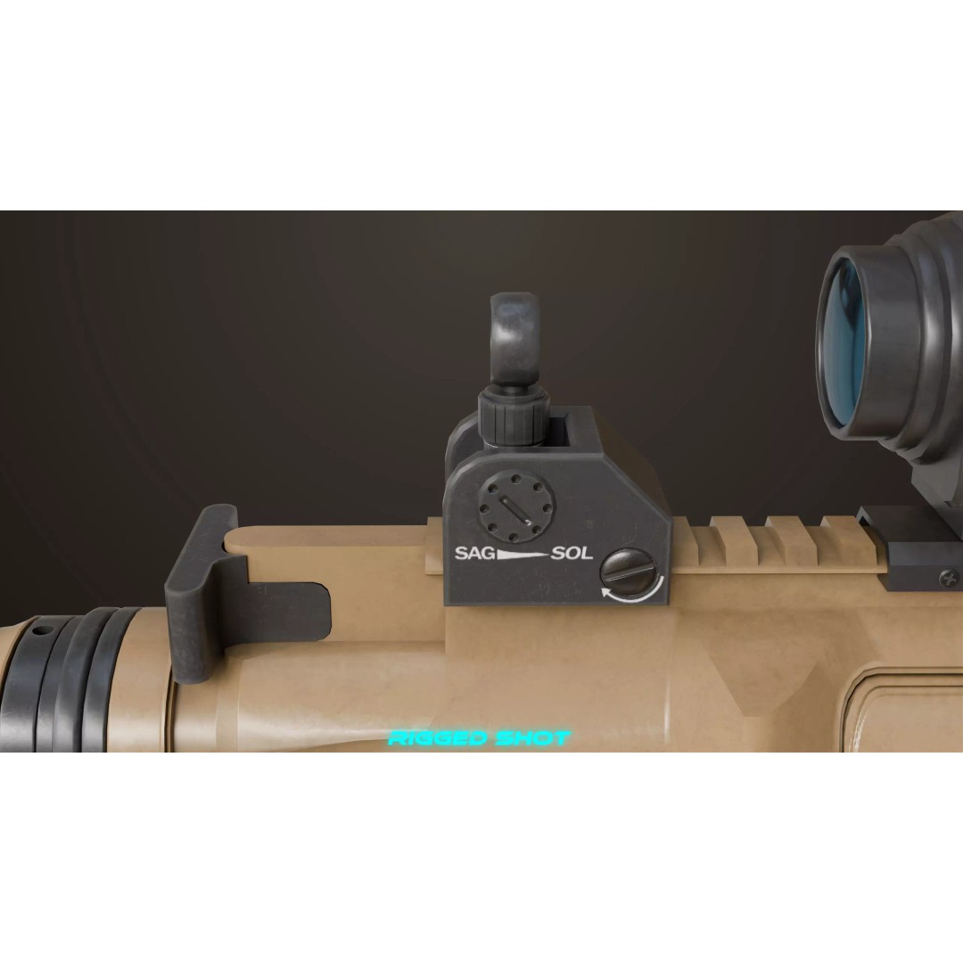 Machine Gun 17 Sandal 3D Model – Low Poly PBR Game Asset, FBX - View 24