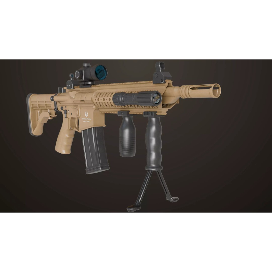 Machine Gun 17 Sandal 3D Model – Low Poly PBR Game Asset, FBX - View 31