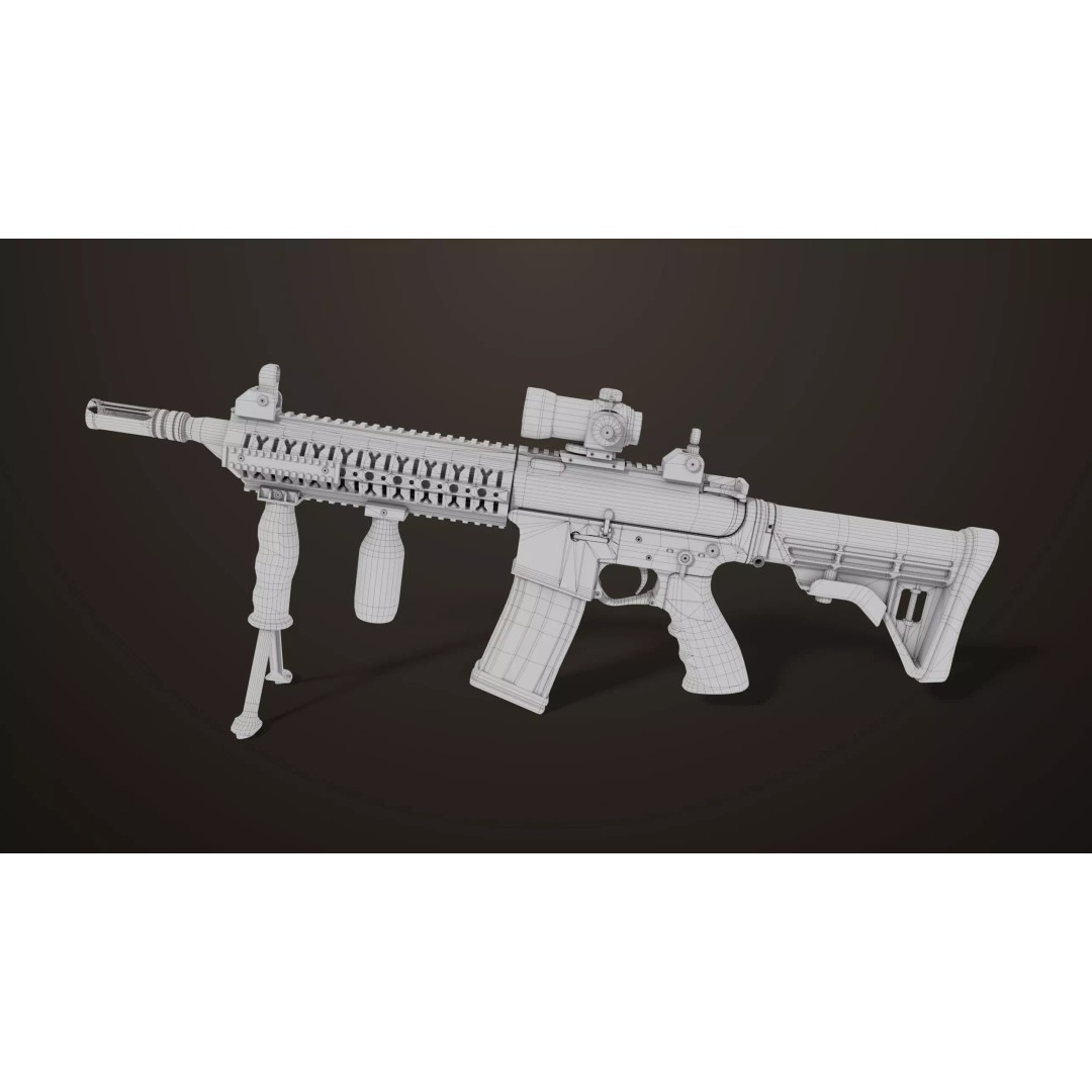 Machine Gun 17 Sandal 3D Model – Low Poly PBR Game Asset, FBX - View 33