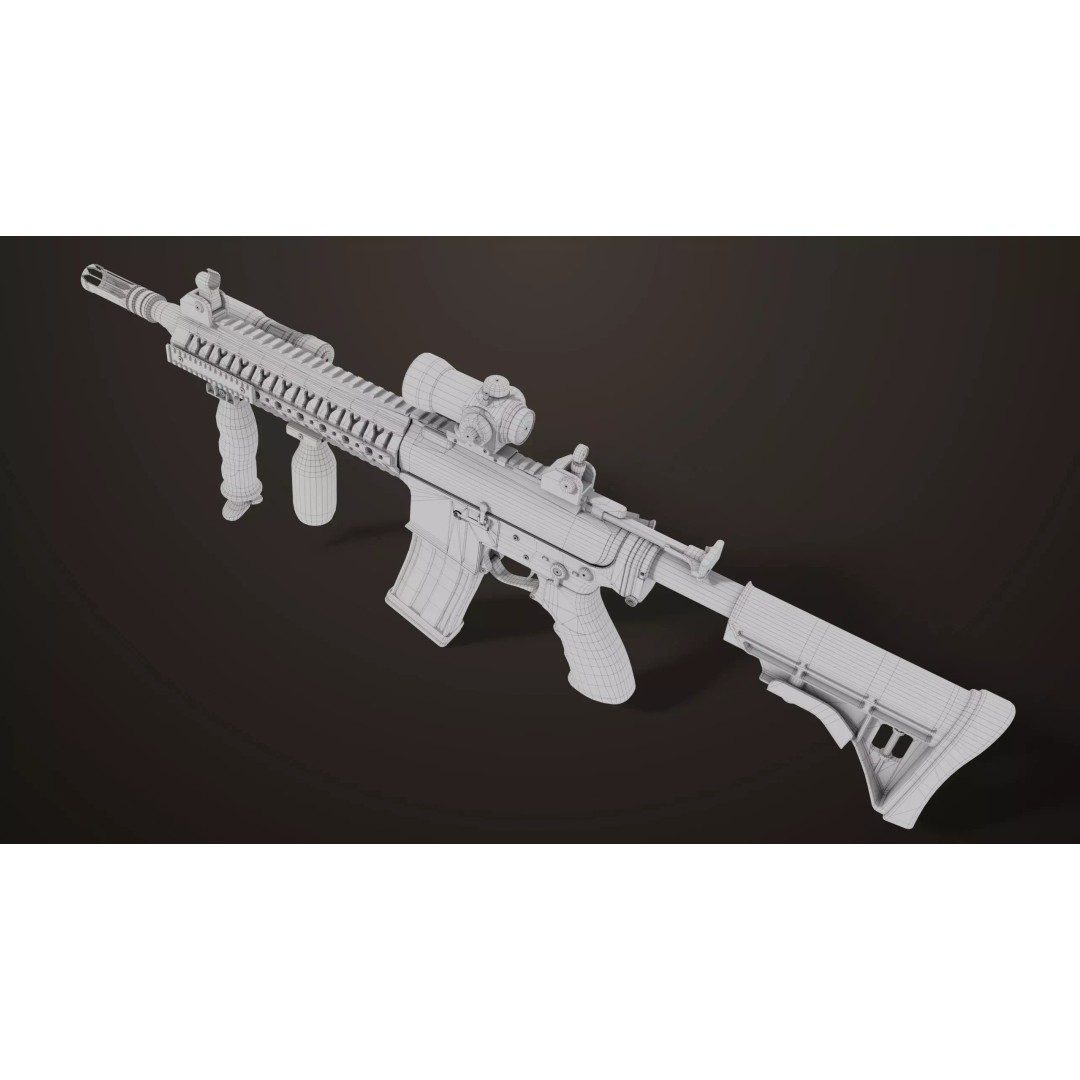 Machine Gun 17 Sandal 3D Model – Low Poly PBR Game Asset, FBX - View 34