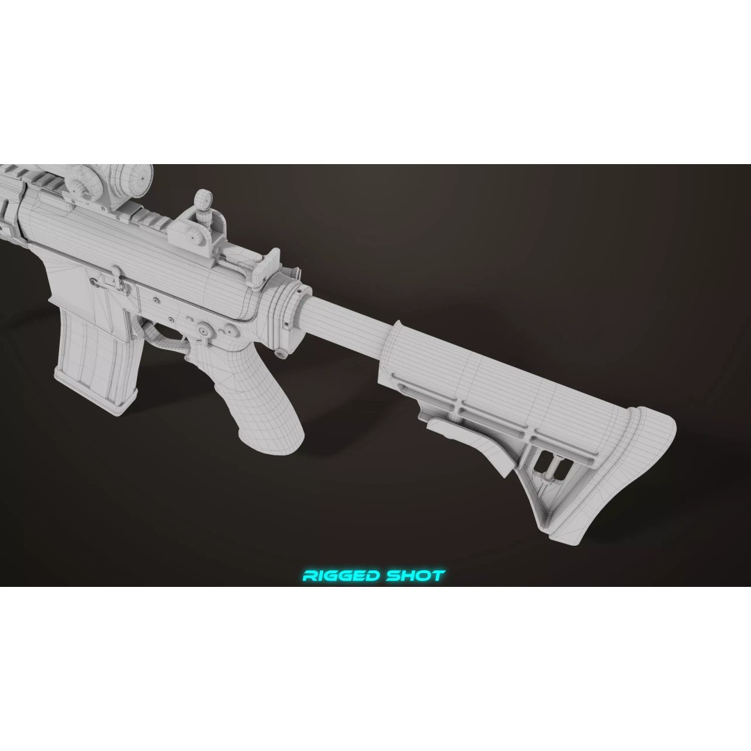 Machine Gun 17 Sandal 3D Model – Low Poly PBR Game Asset, FBX - View 35