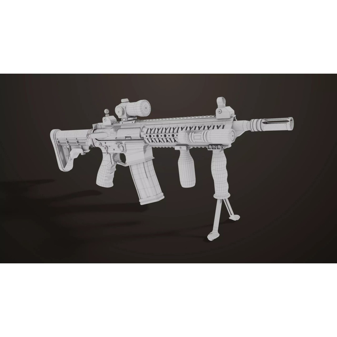 Machine Gun 17 Sandal 3D Model – Low Poly PBR Game Asset, FBX - View 36