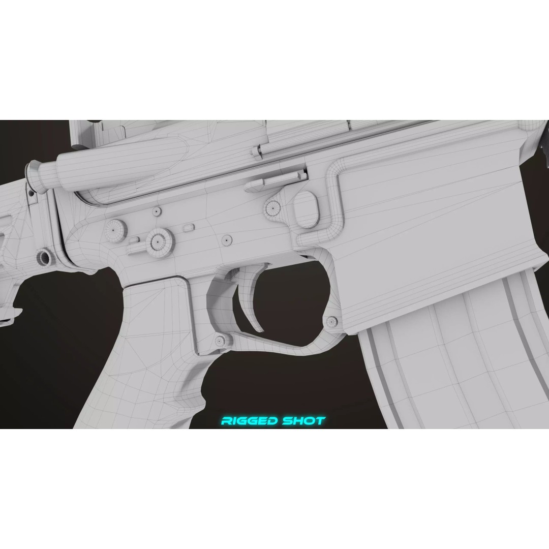 Machine Gun 17 Sandal 3D Model – Low Poly PBR Game Asset, FBX - View 38