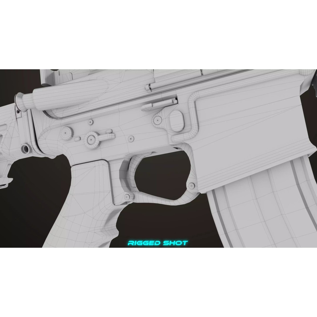 Machine Gun 17 Sandal 3D Model – Low Poly PBR Game Asset, FBX - View 39