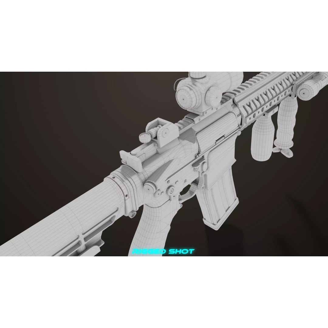 Machine Gun 17 Sandal 3D Model – Low Poly PBR Game Asset, FBX - View 41