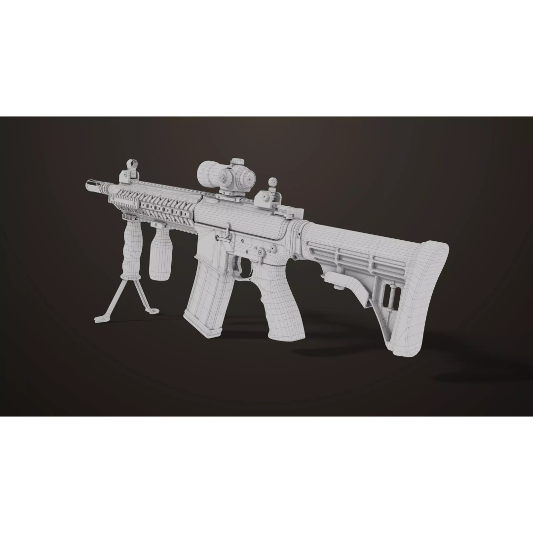 Machine Gun 17 Sandal 3D Model – Low Poly PBR Game Asset, FBX - View 43