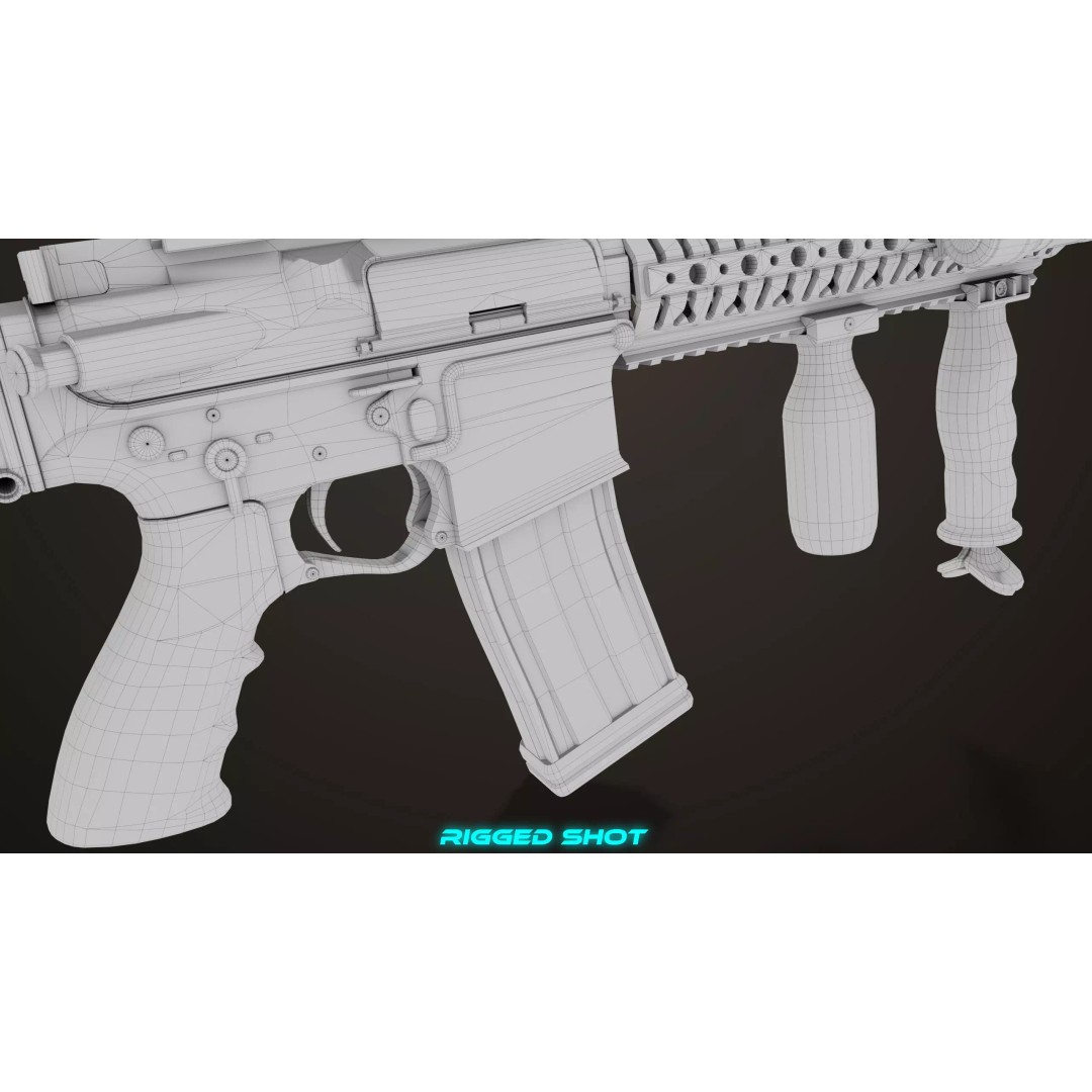 Machine Gun 17 Sandal 3D Model – Low Poly PBR Game Asset, FBX - View 47