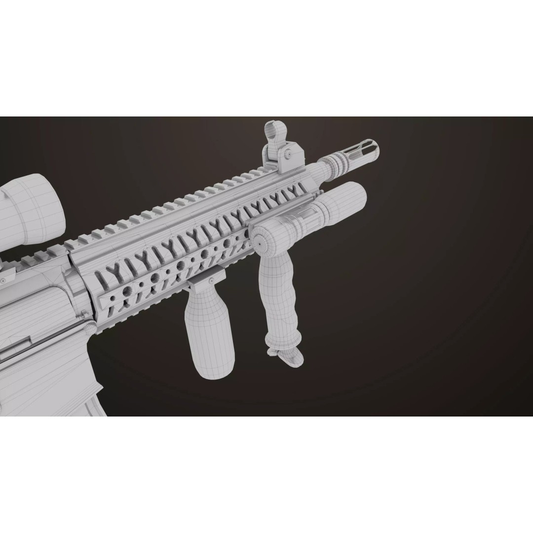 Machine Gun 17 Sandal 3D Model – Low Poly PBR Game Asset, FBX - View 50
