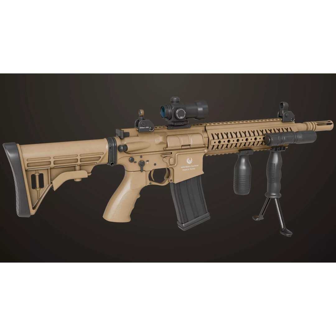 Machine Gun 17 Sandal 3D Model – Low Poly PBR Game Asset, FBX - View 8