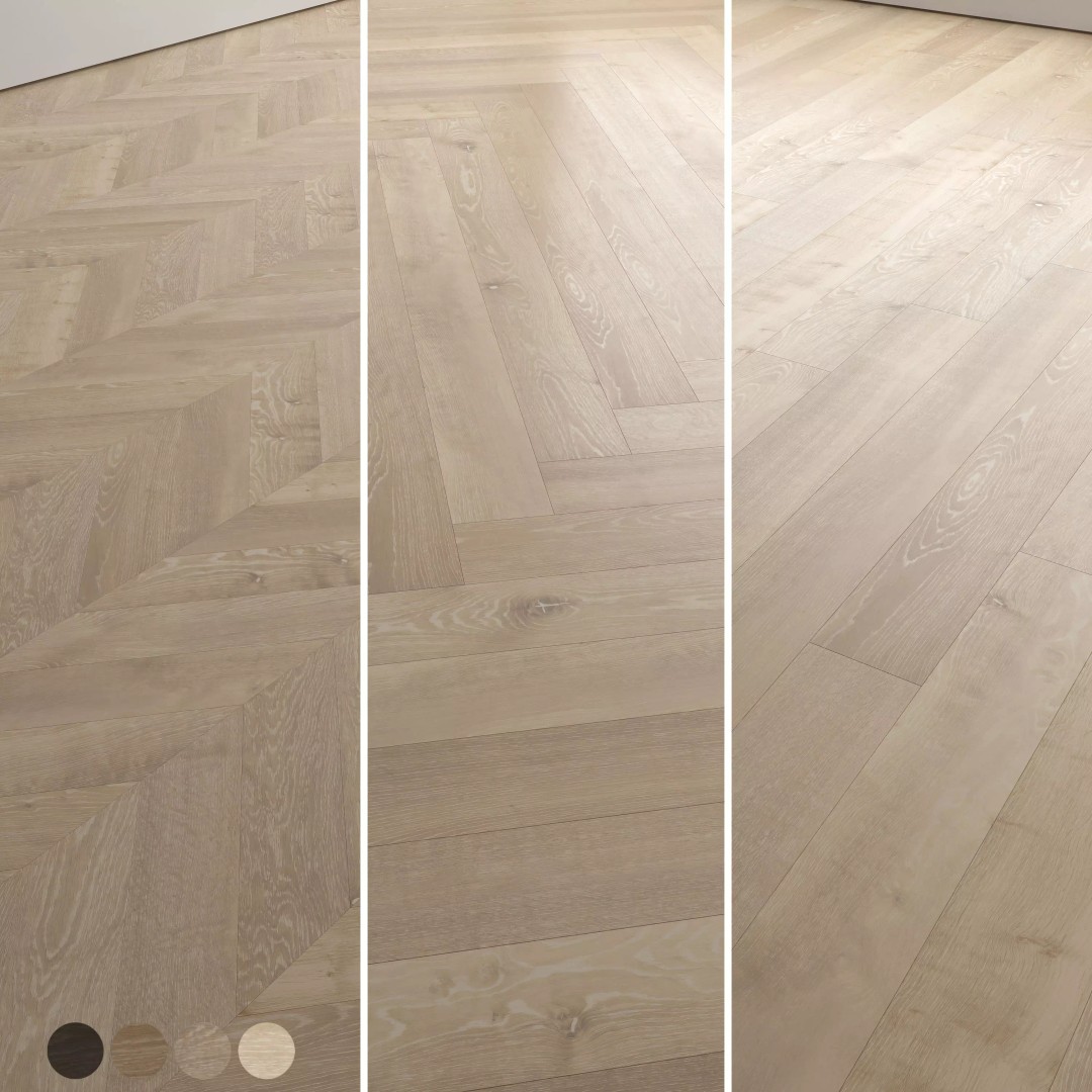 Wood Floor 3D Model – PBR Textures in 4 Colors, FBX & OBJ - View 2