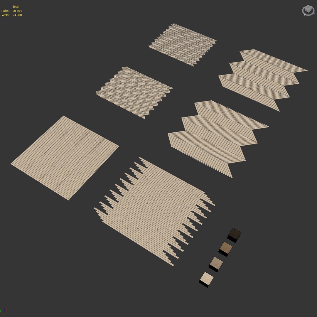 Wood Floor 3D Model – PBR Textures in 4 Colors, FBX & OBJ - View 9