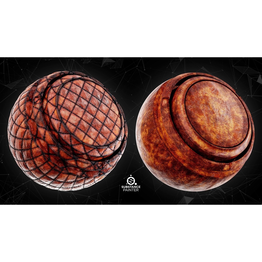 High Quality Leather Smart Materials 3D Model – 30 PBR Textures for Substance Painter - View 11