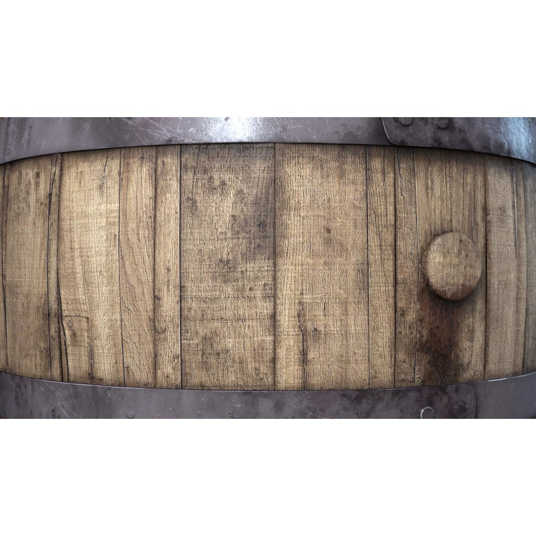 Old Wooden Barrel 3D Model – Low Poly PBR Textures, FBX, OBJ - View 6
