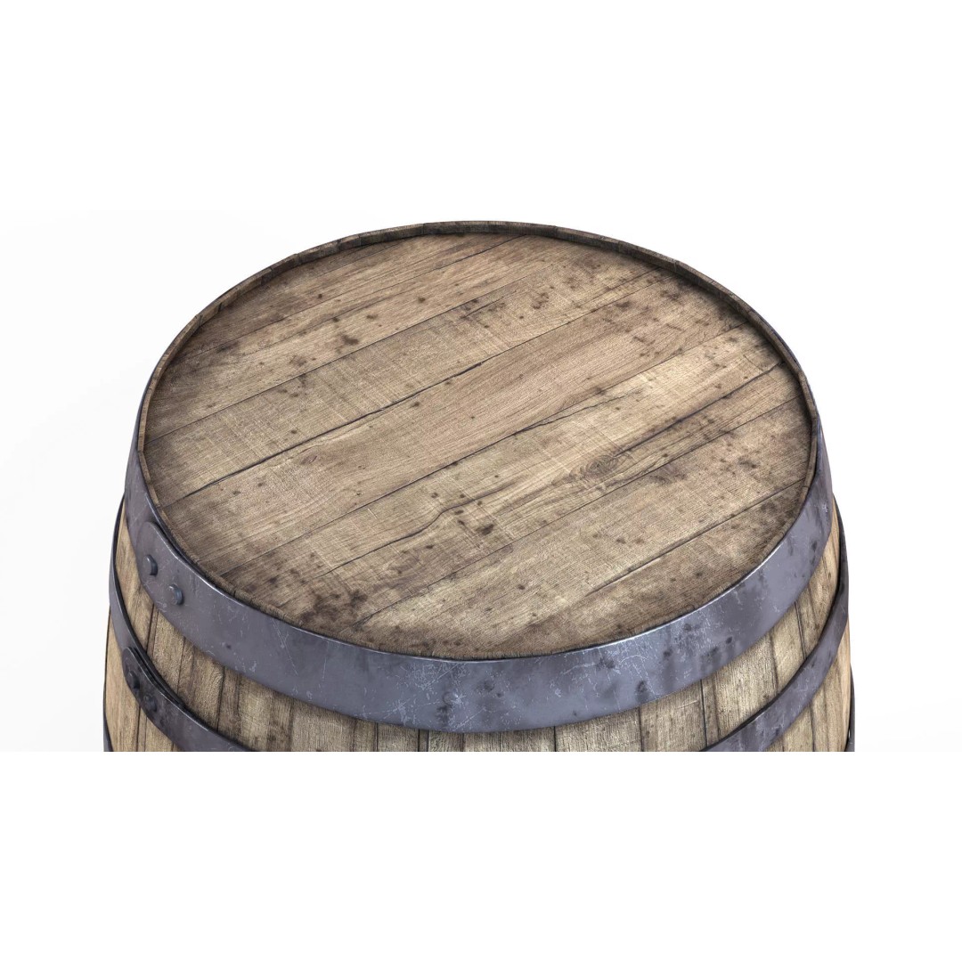 Old Wooden Barrel 3D Model – Low Poly PBR Textures, FBX, OBJ - View 7