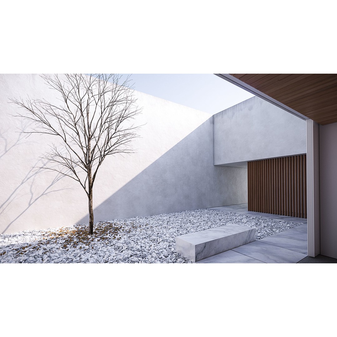 White Shiny Stucco Plaster Texture 3D Model – PBR Architectural Asset - View 3