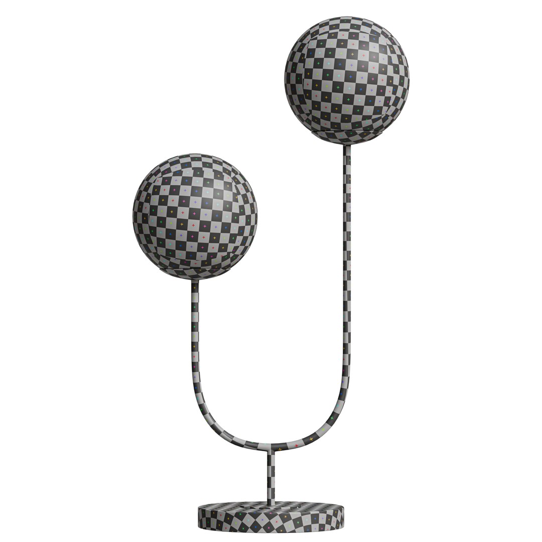 Ruby Metal Table Lamp 3D Model – Low Poly PBR Lighting Fixture - View 12