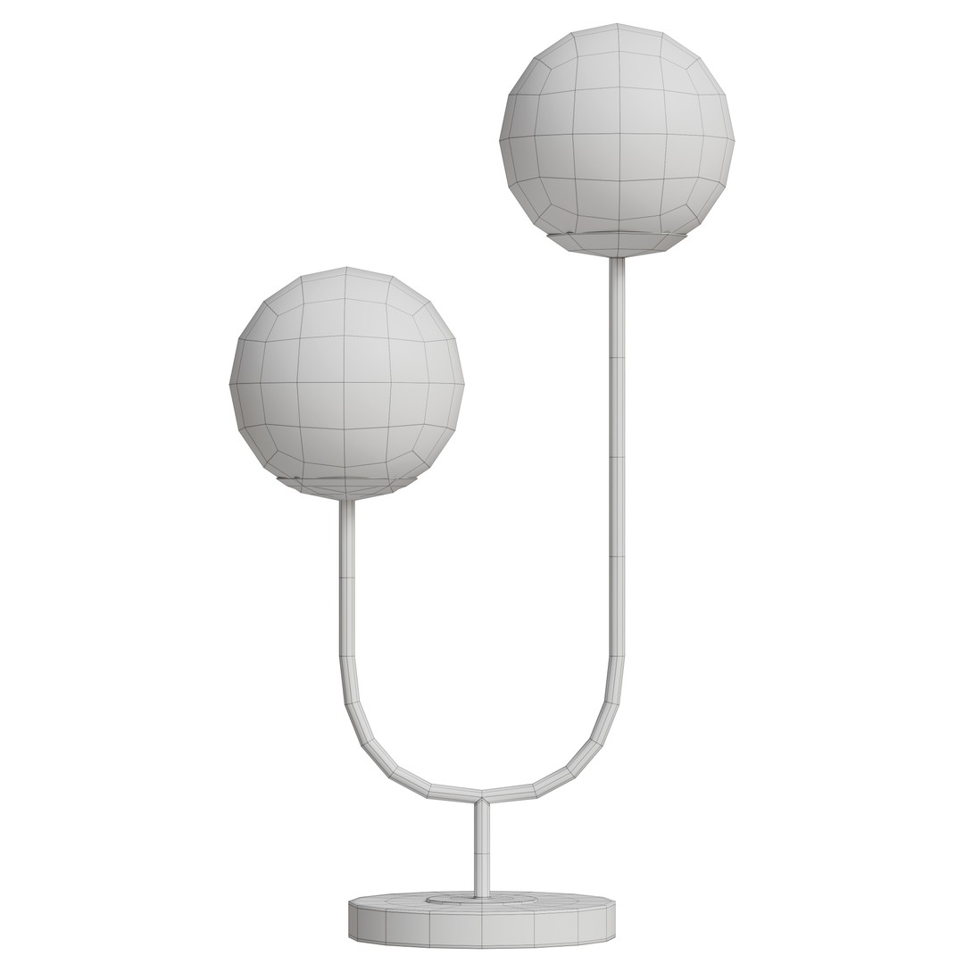 Ruby Metal Table Lamp 3D Model – Low Poly PBR Lighting Fixture - View 15