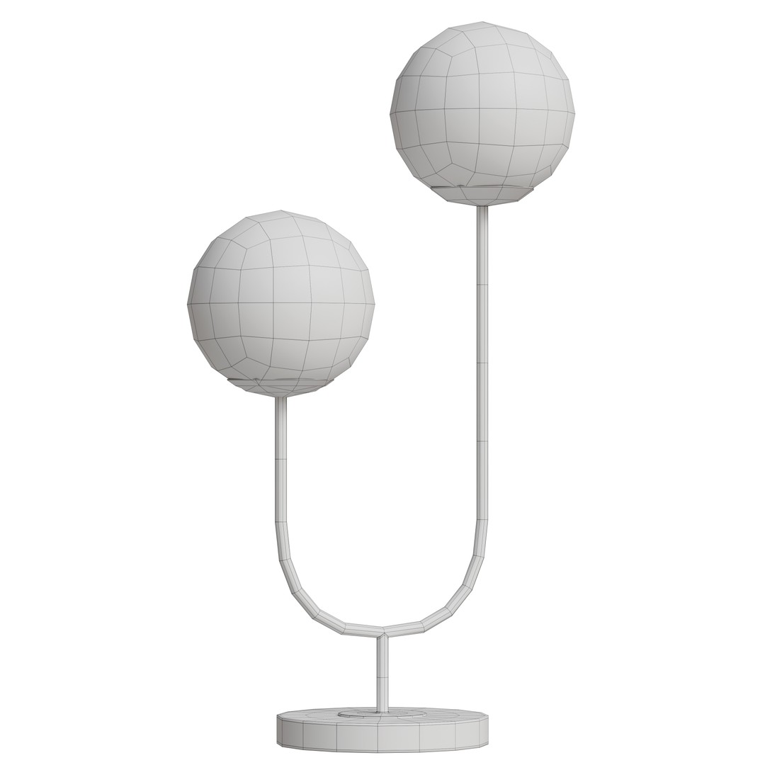 Ruby Metal Table Lamp 3D Model – Low Poly PBR Lighting Fixture - View 16