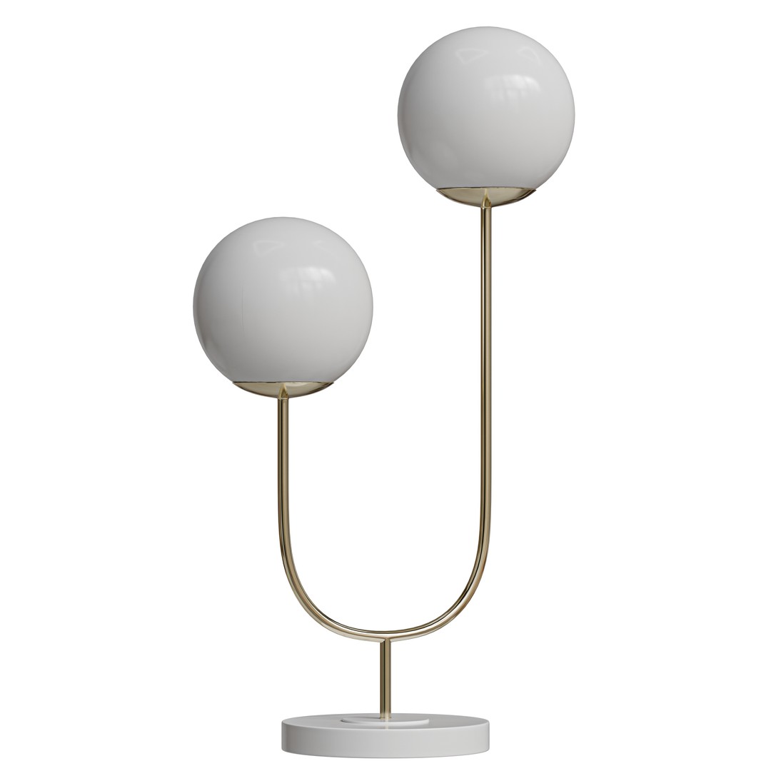 Ruby Metal Table Lamp 3D Model – Low Poly PBR Lighting Fixture - View 3