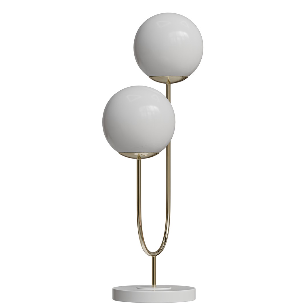 Ruby Metal Table Lamp 3D Model – Low Poly PBR Lighting Fixture - View 4