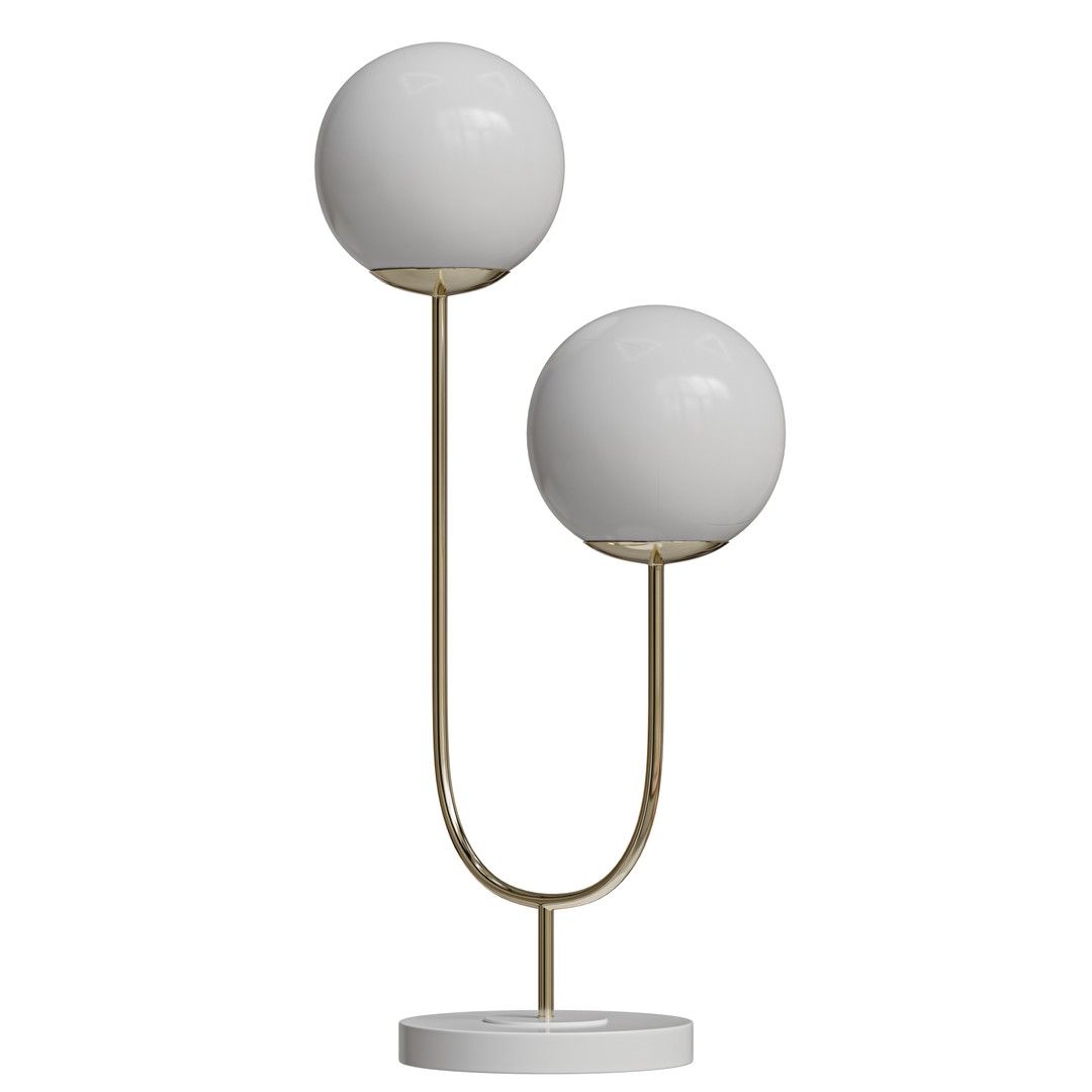 Ruby Metal Table Lamp 3D Model – Low Poly PBR Lighting Fixture - View 5