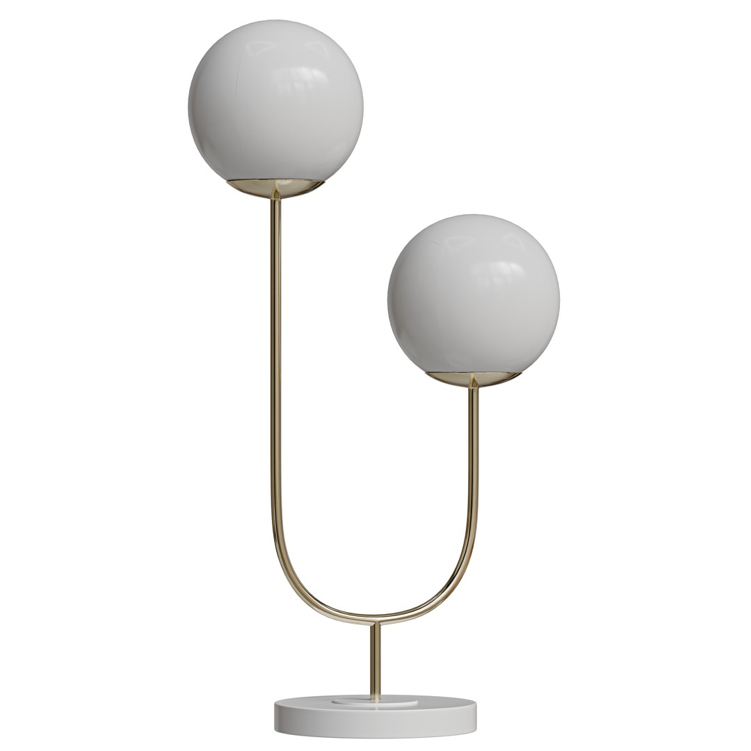 Ruby Metal Table Lamp 3D Model – Low Poly PBR Lighting Fixture - View 6