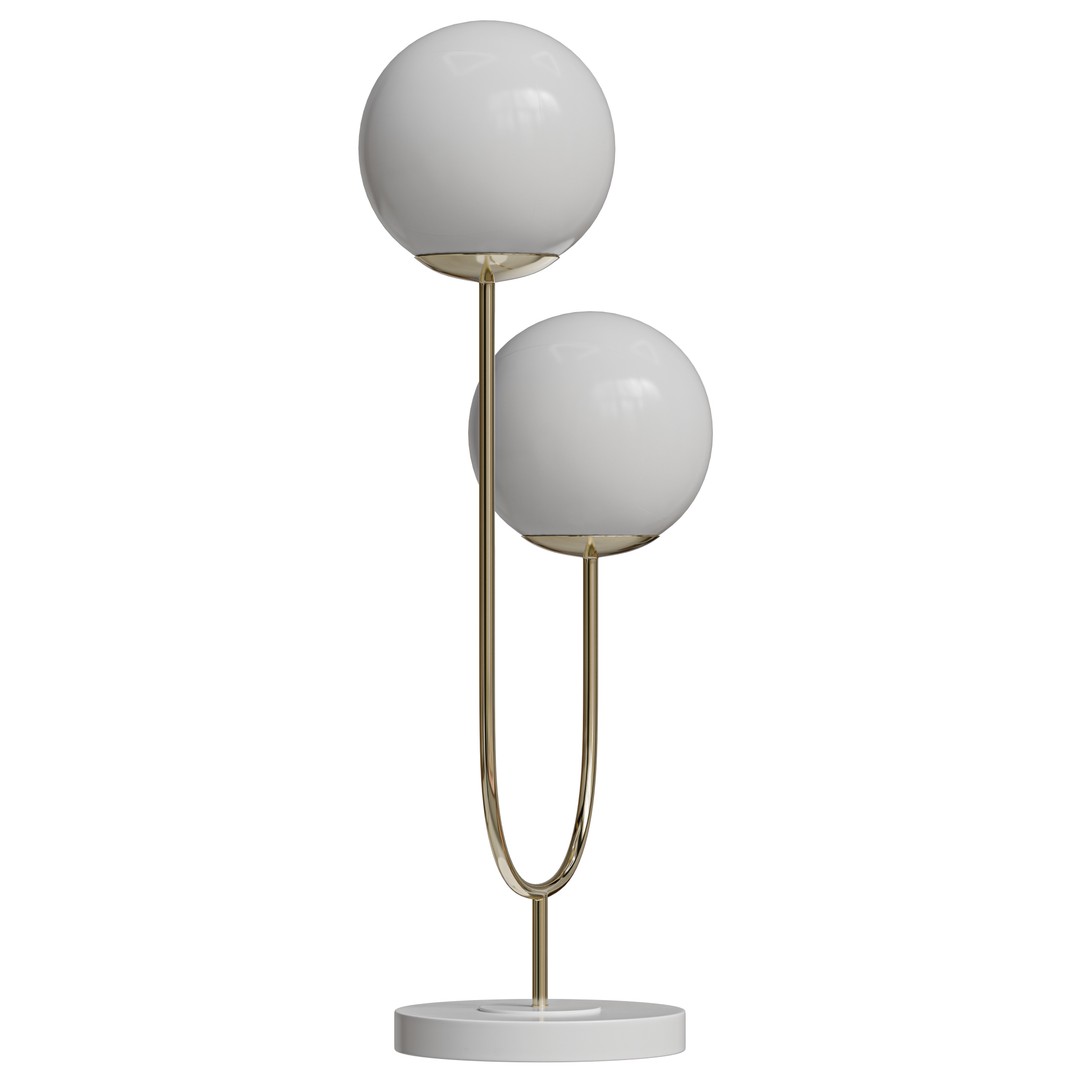 Ruby Metal Table Lamp 3D Model – Low Poly PBR Lighting Fixture - View 7