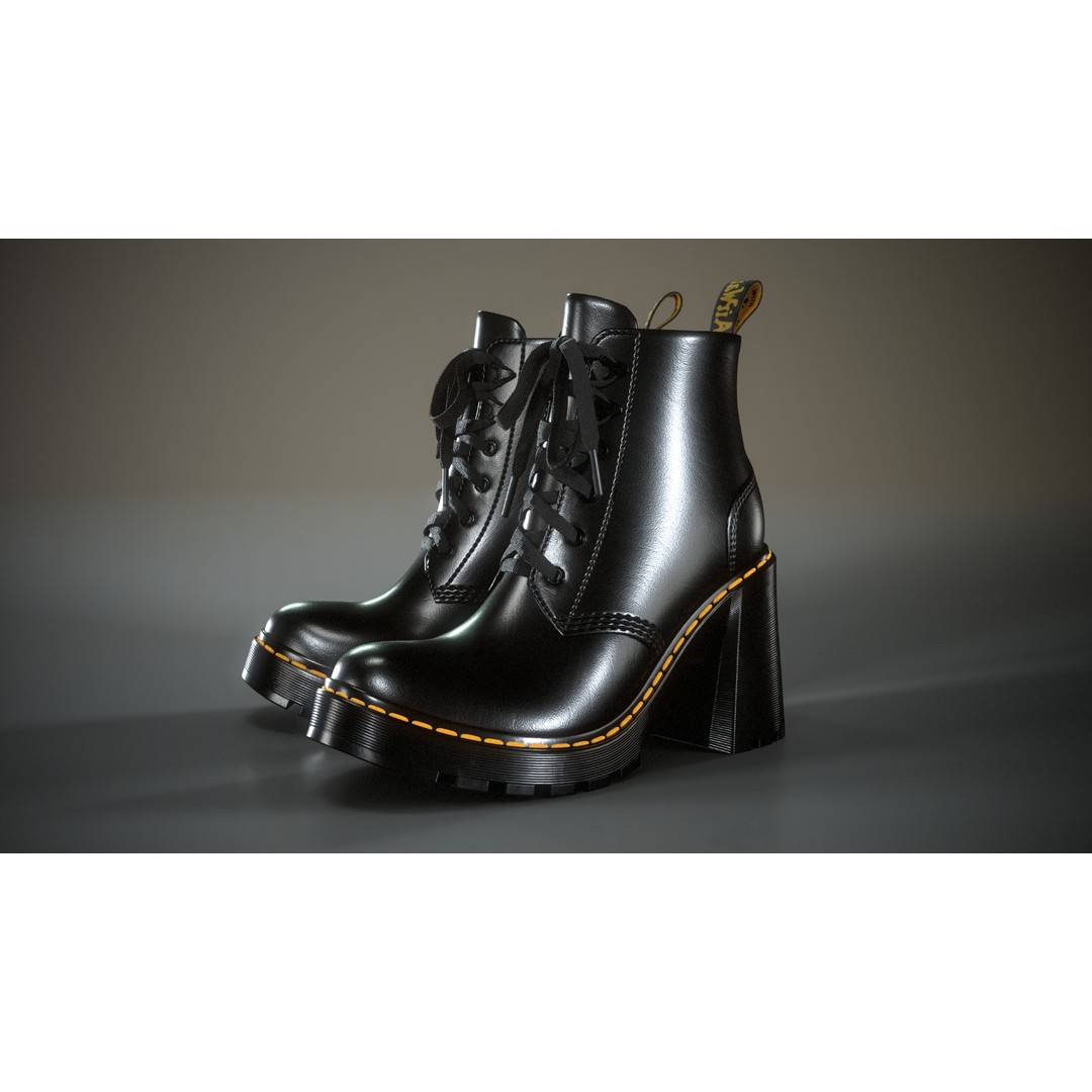 Dr. Martens Jesy 3D Model – Low Poly Game-Ready Footwear, FBX - View 10