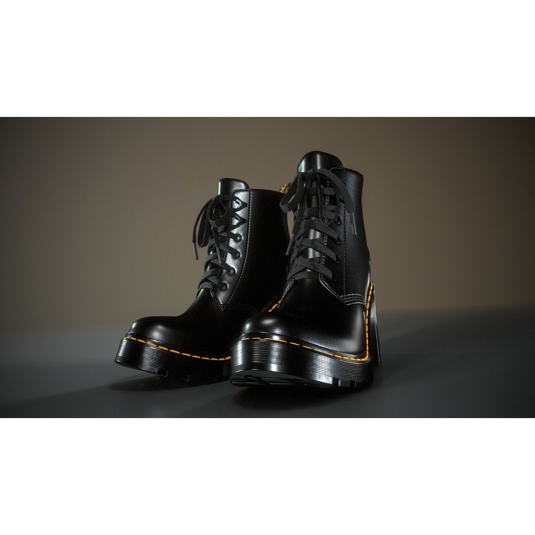 Dr. Martens Jesy 3D Model – Low Poly Game-Ready Footwear, FBX - View 11