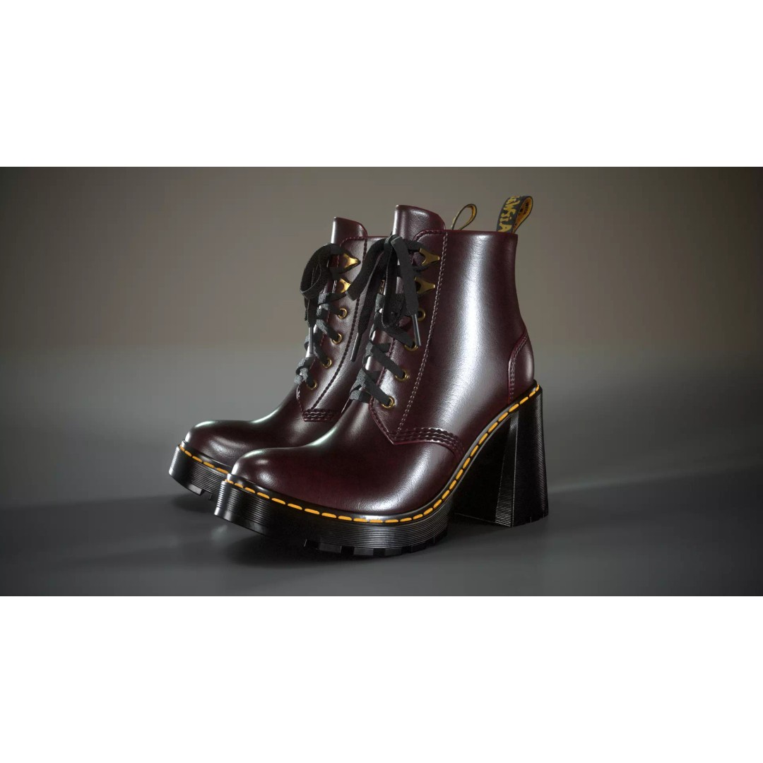 Dr. Martens Jesy 3D Model – Low Poly Game-Ready Footwear, FBX - View 2