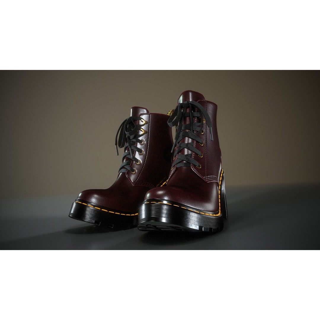 Dr. Martens Jesy 3D Model – Low Poly Game-Ready Footwear, FBX - View 3