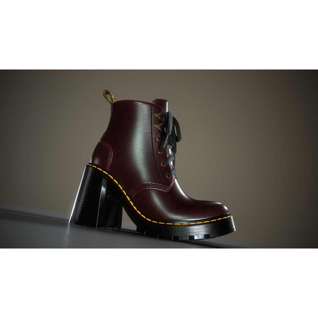Dr. Martens Jesy 3D Model – Low Poly Game-Ready Footwear, FBX - View 5