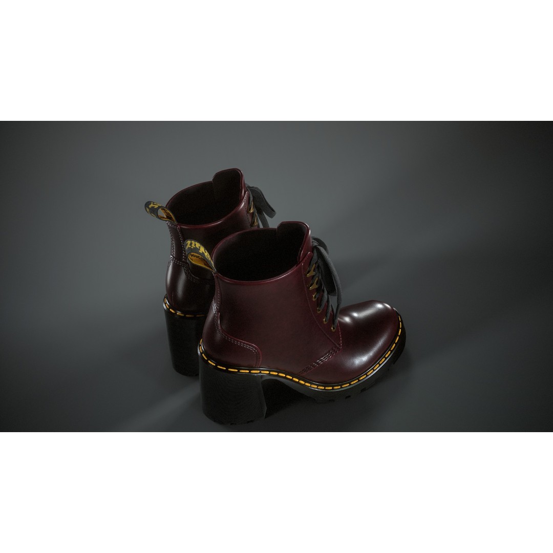 Dr. Martens Jesy 3D Model – Low Poly Game-Ready Footwear, FBX - View 6