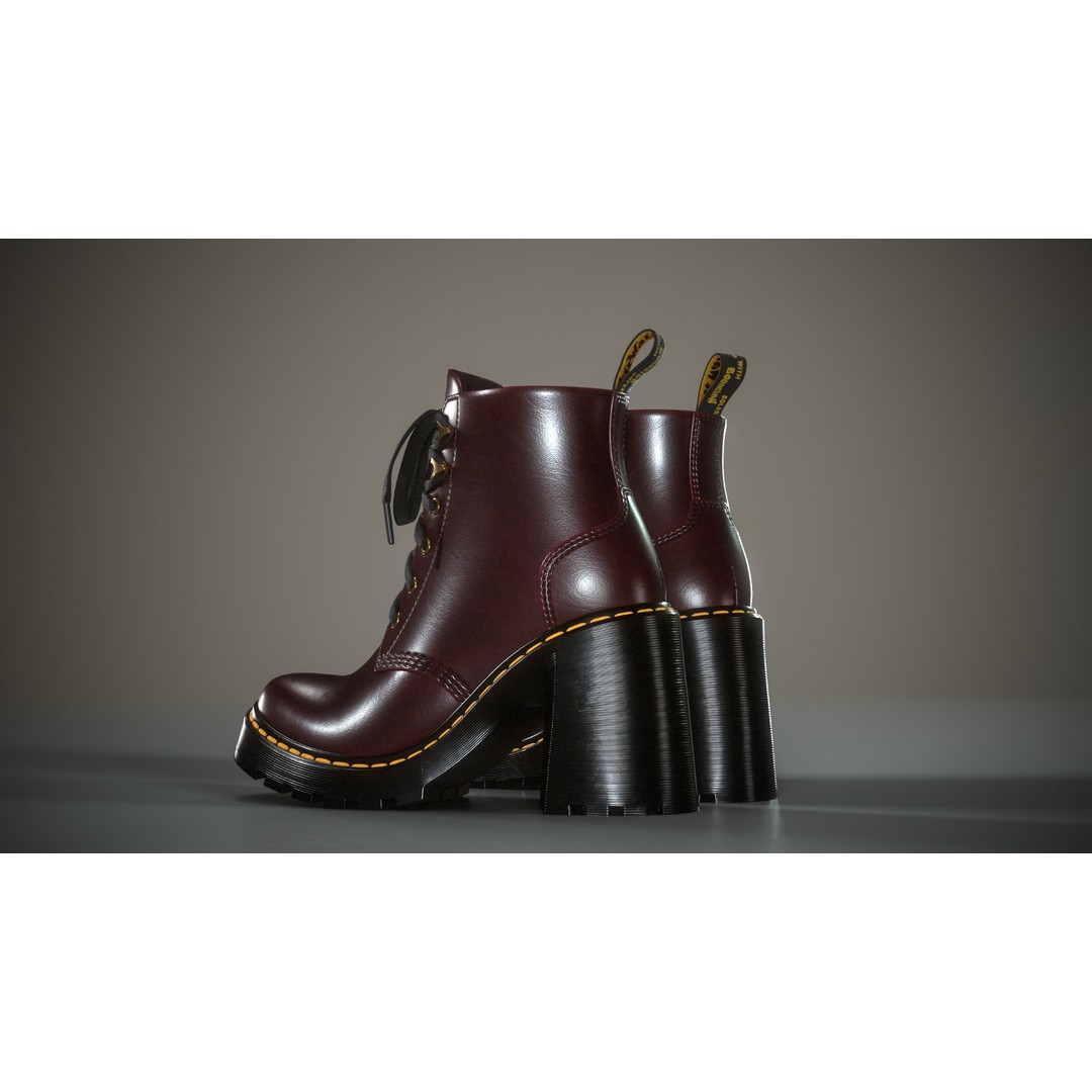 Dr. Martens Jesy 3D Model – Low Poly Game-Ready Footwear, FBX - View 7