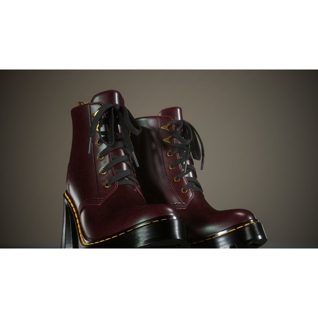 Dr. Martens Jesy 3D Model – Low Poly Game-Ready Footwear, FBX - View 8
