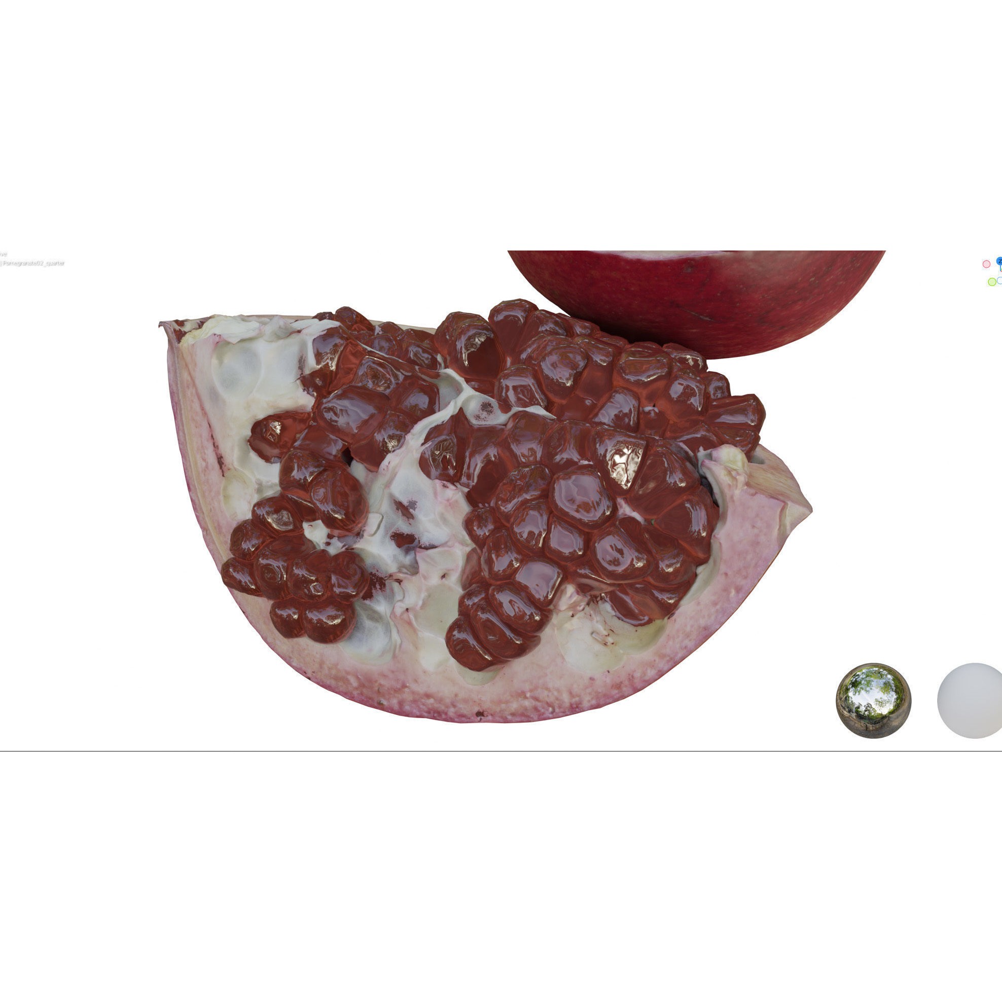 4k Scanned Pomegranate - Game-Ready 3D Model - View 17