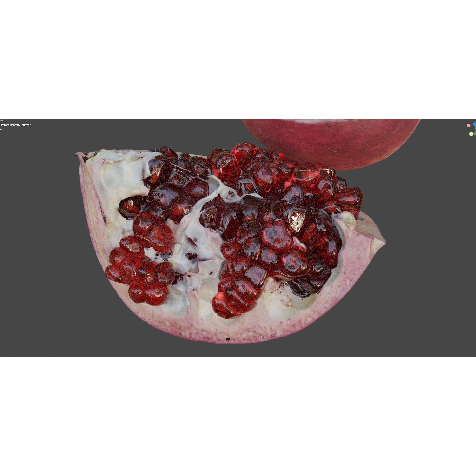 4k Scanned Pomegranate - Game-Ready 3D Model - View 18