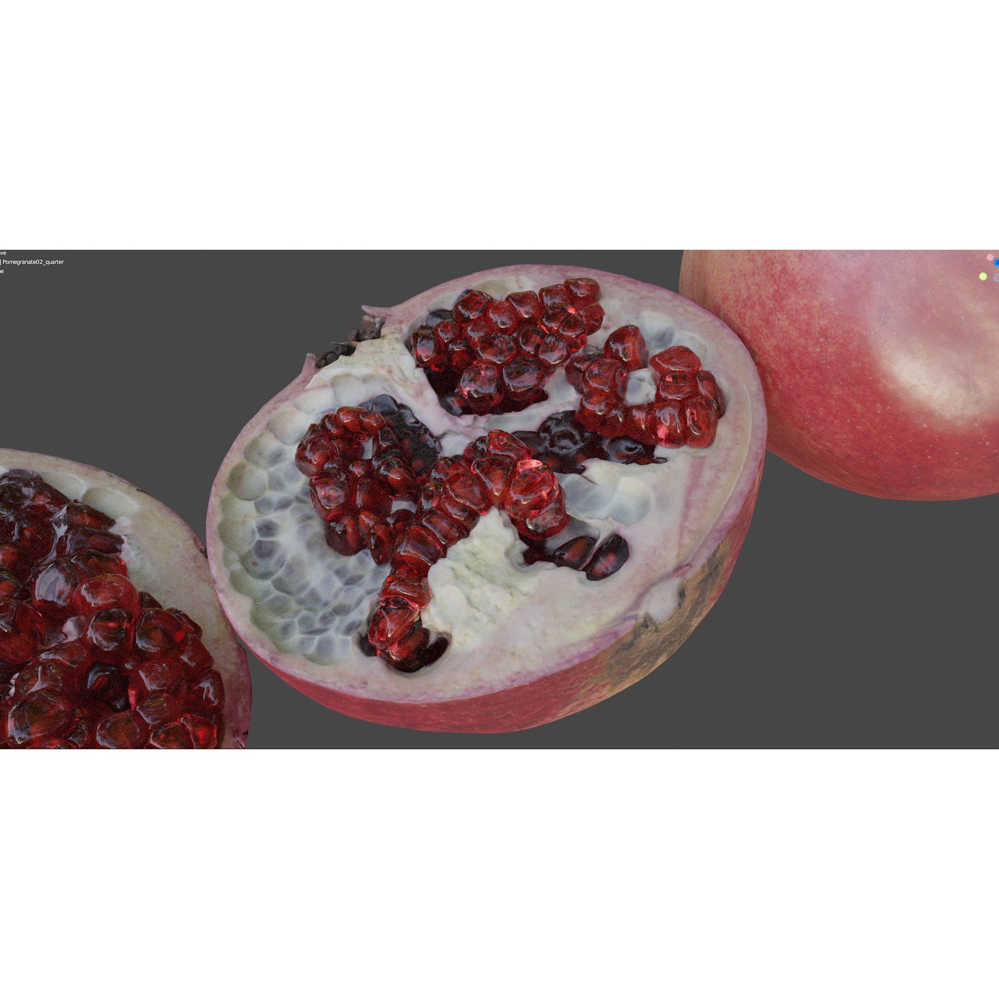 4k Scanned Pomegranate - Game-Ready 3D Model - View 19