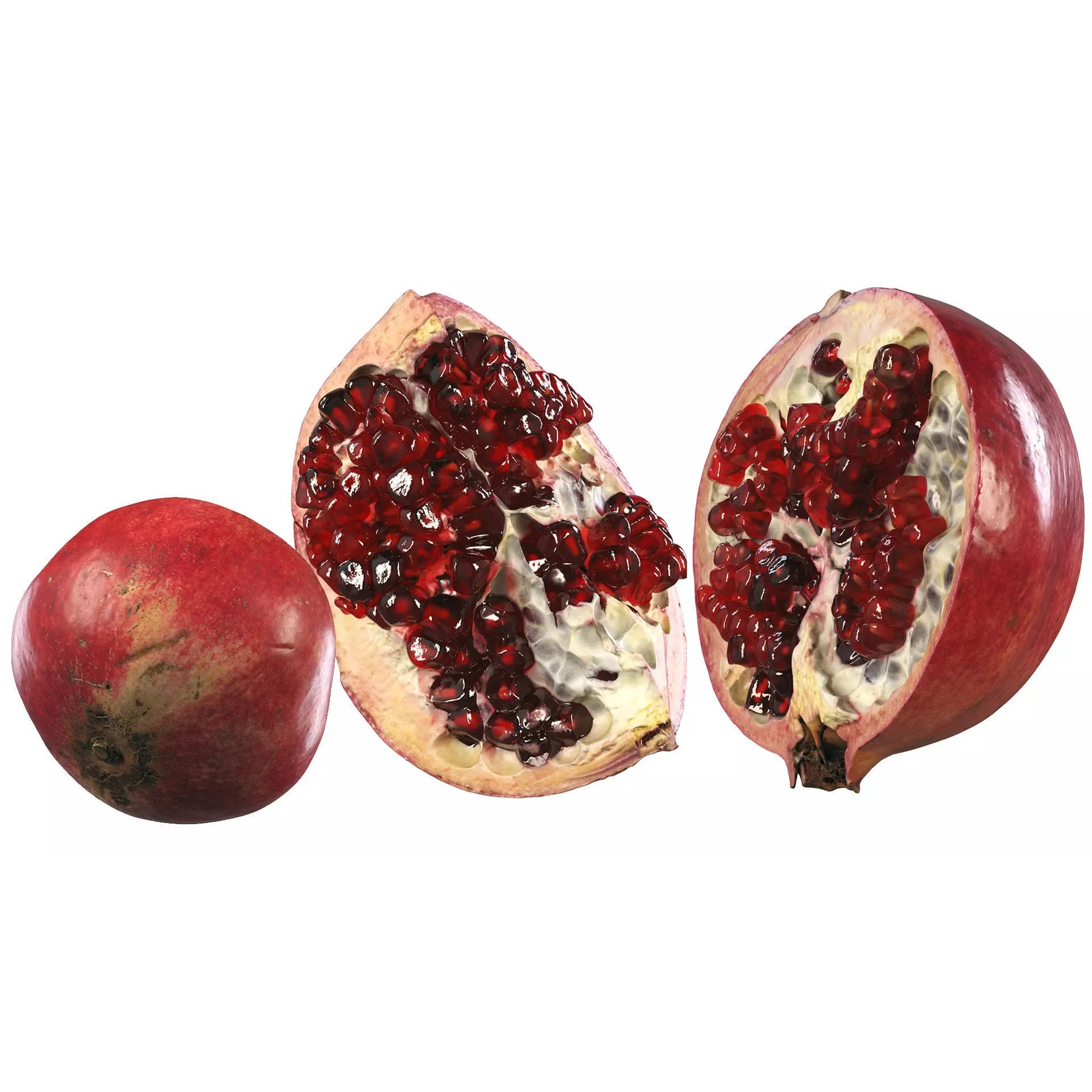 4k Scanned Pomegranate - Game-Ready 3D Model - View 2