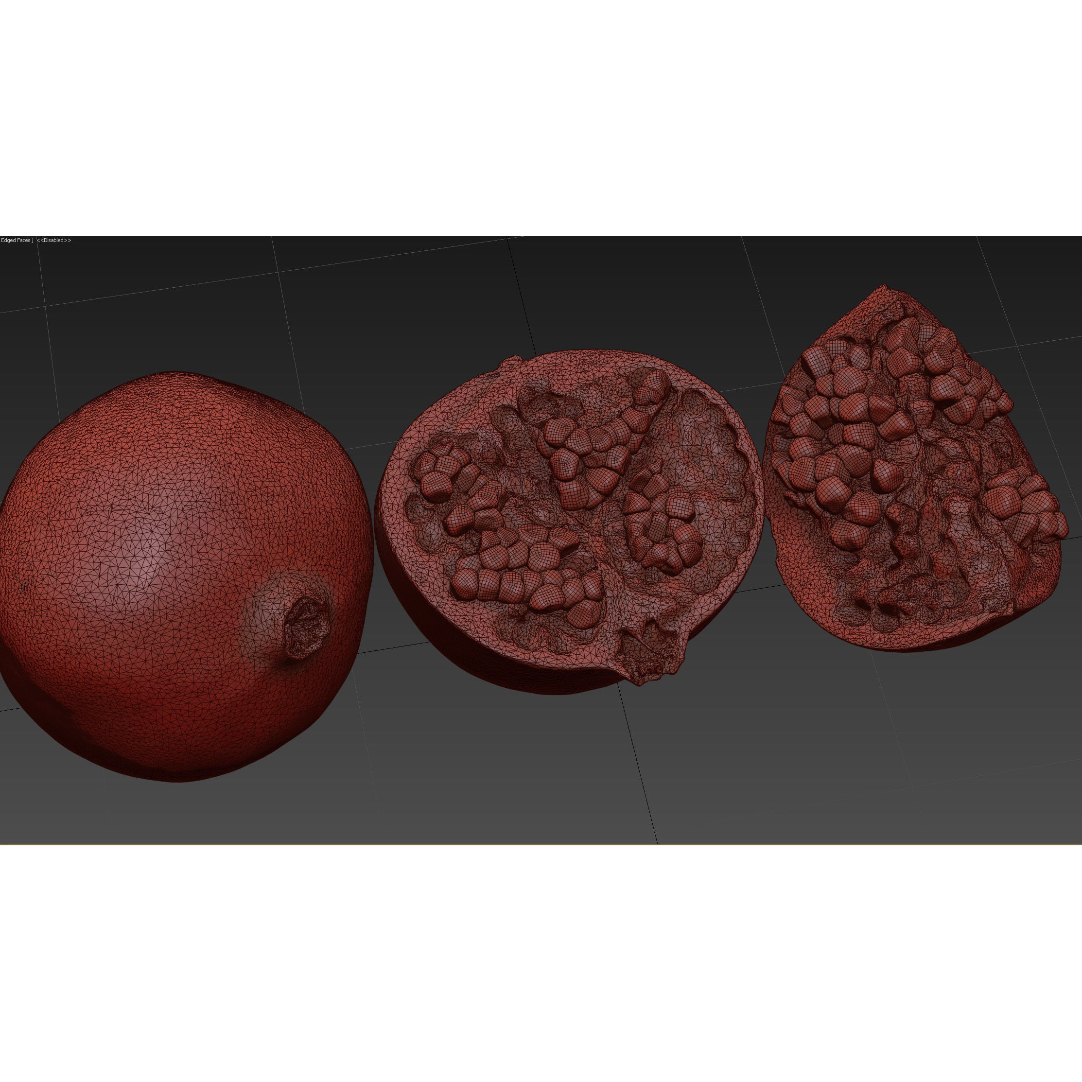 4k Scanned Pomegranate - Game-Ready 3D Model - View 28
