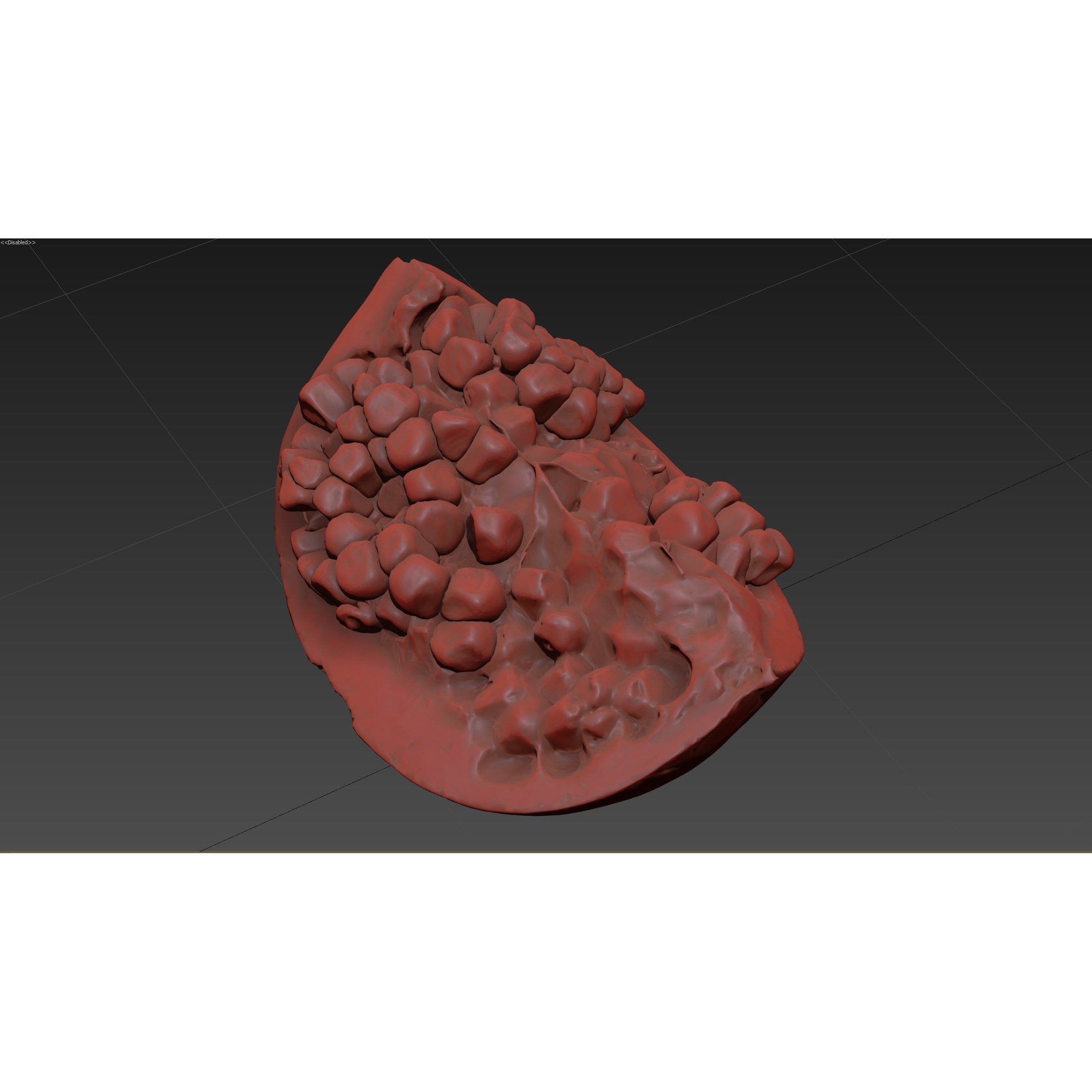 4k Scanned Pomegranate - Game-Ready 3D Model - View 32