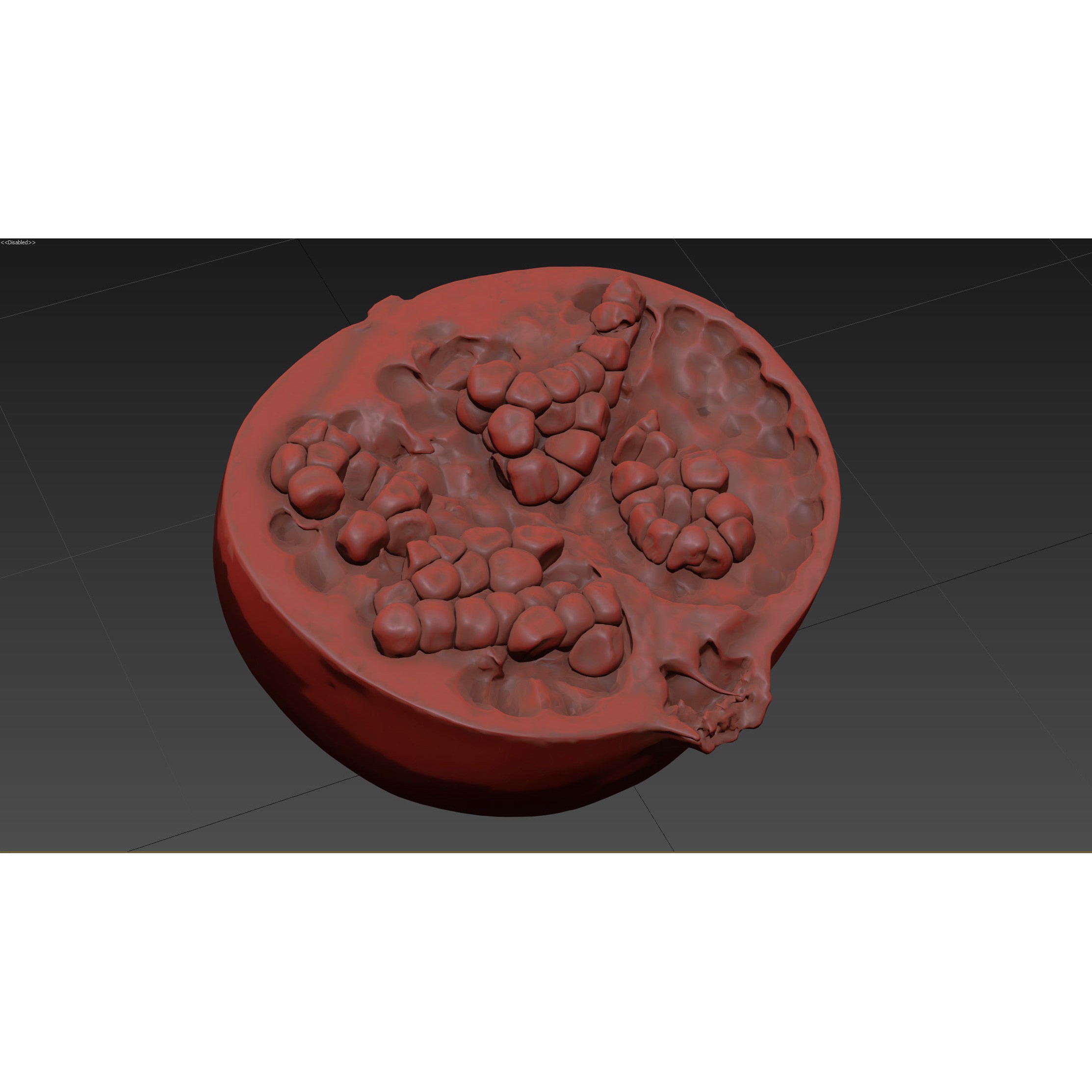 4k Scanned Pomegranate - Game-Ready 3D Model - View 33