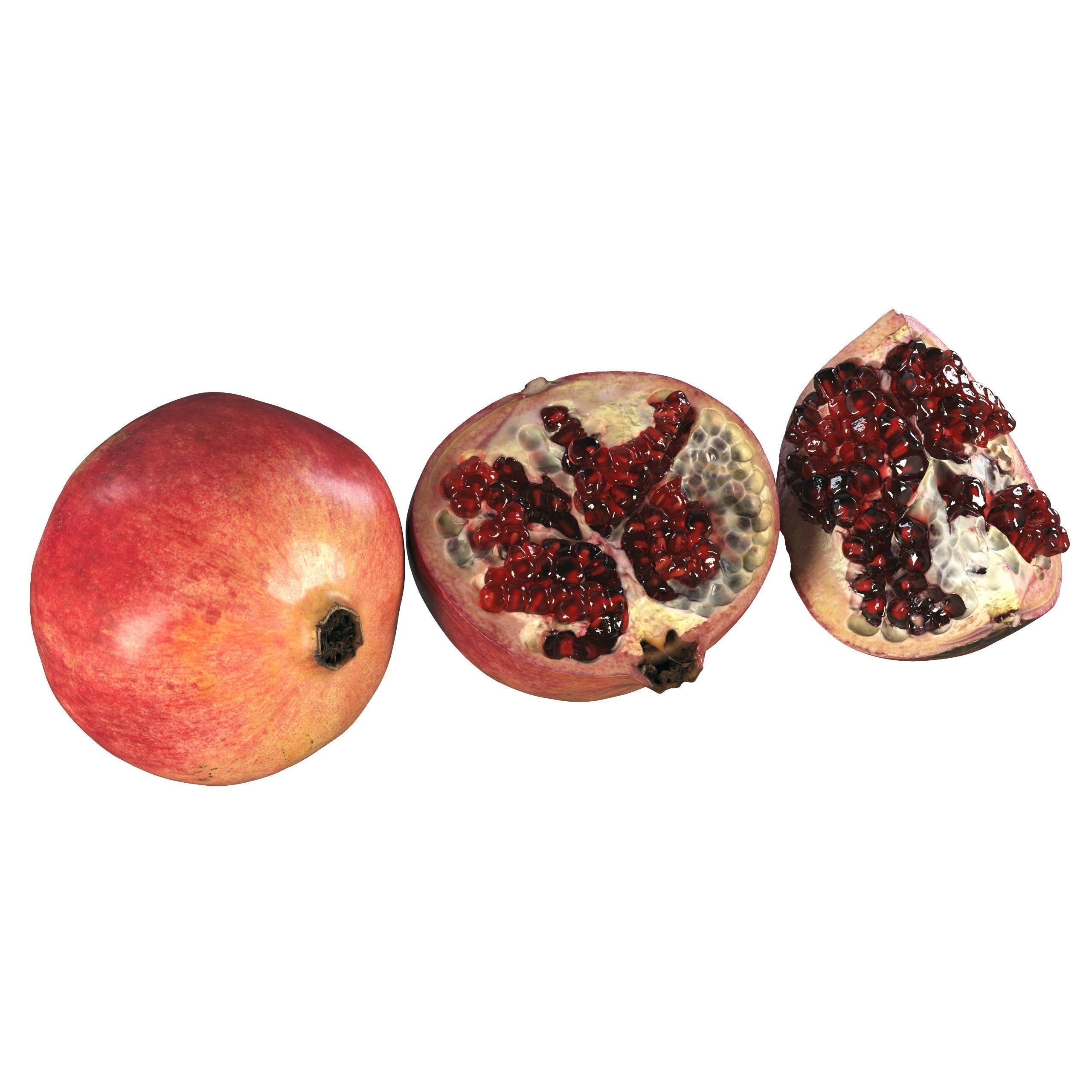 4k Scanned Pomegranate - Game-Ready 3D Model - View 9