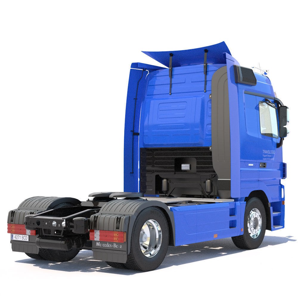 Mercedes Actros 3D Model – High Poly Semitruck with Containers, FBX - View 20