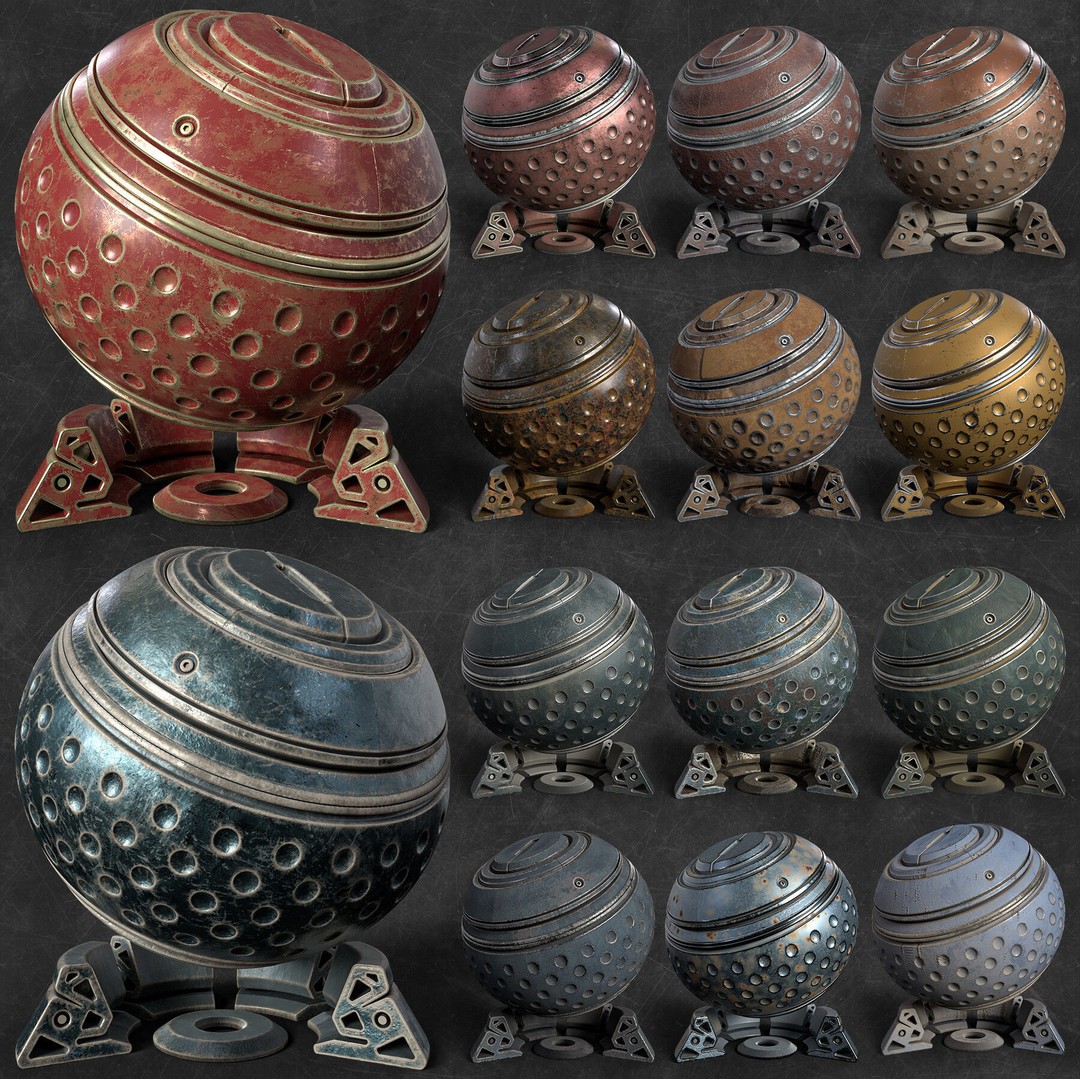 Metal Smart Material 3D Model – 45 High-Quality Textures, SPSM - View 7